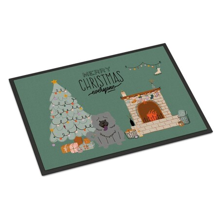 Carolines Treasures 18 x 27 in. Blue Chow Chow Christmas Everyone Indoor or Outdoor Mat CK7702MAT